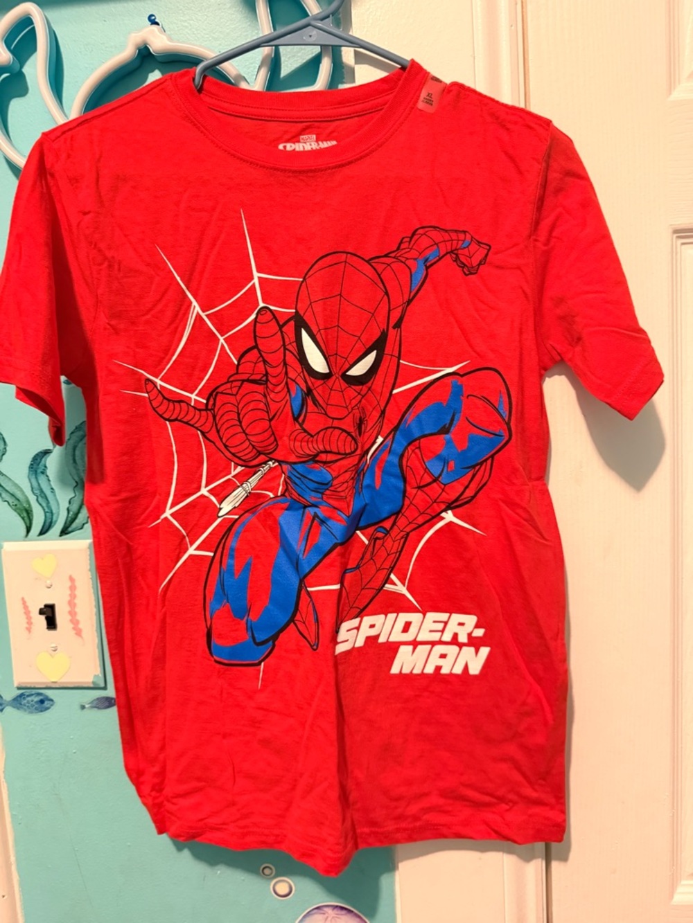 Marvel Red Spider-Man Graphic Tee with Blue Accents